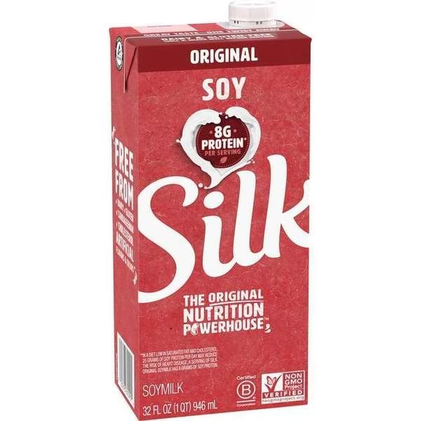 Silk Plain Soymilk 946mL, PK12, Silk, Mfr#: 136918